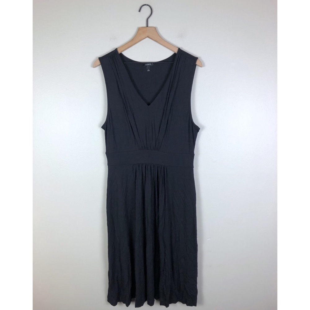 Talbots Black Sleeveless Midi Dress Size Large